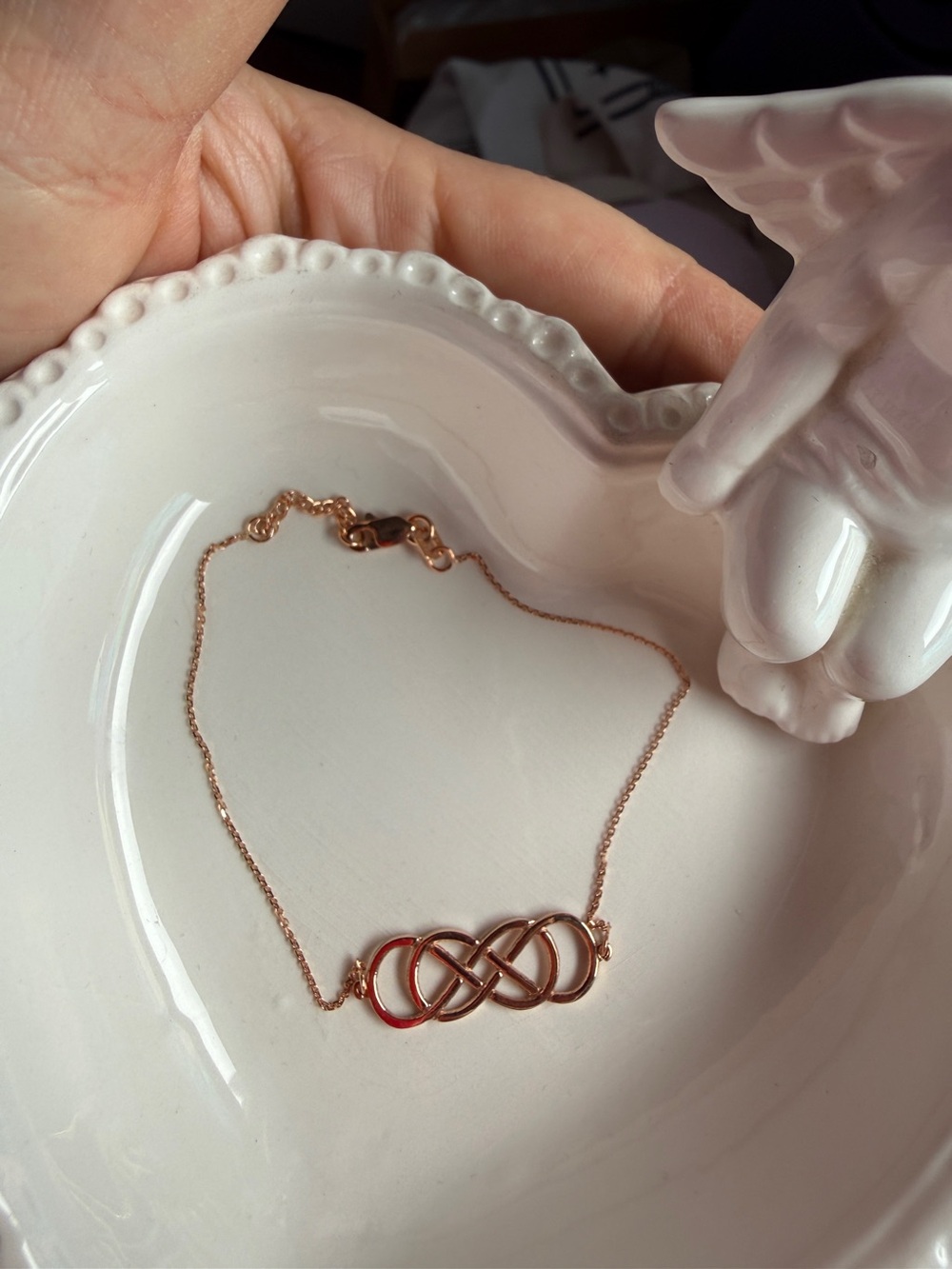 14k Rose Gold Infinity Knot 8 inch Bracelet - Women's Jewelry